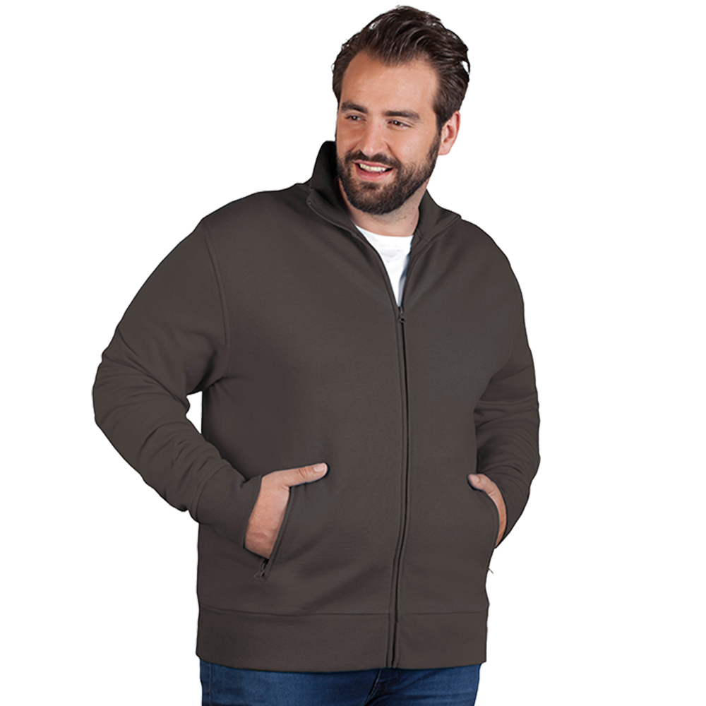 Stehkragen Zip Jacke Plus Size Herren, Khaki, XXXL