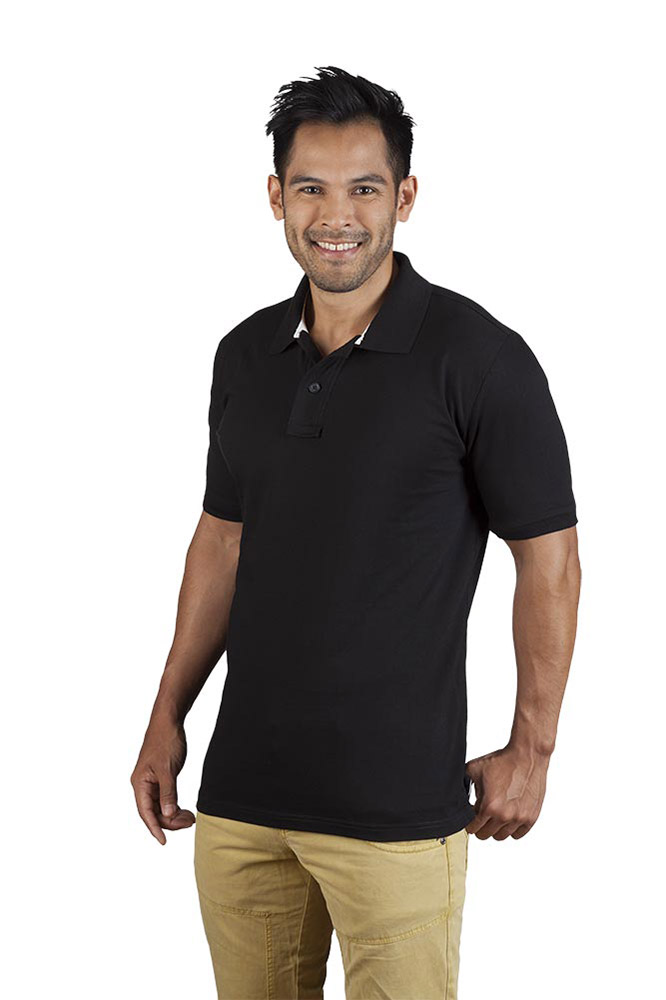 Single-Jersey Poloshirt Herren Sale, Schwarz-Weiß, L