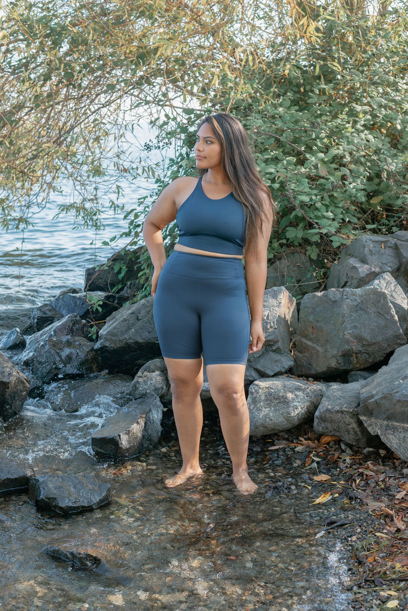 Bike Shorts - Made from recycled plastic bottles, Midnight / S