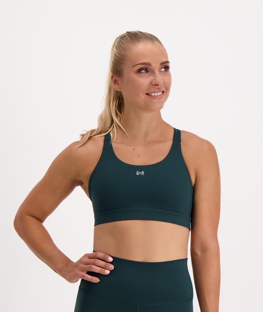 GYMNATION Women's Performance Boost Sports Bra, Forest Green / S