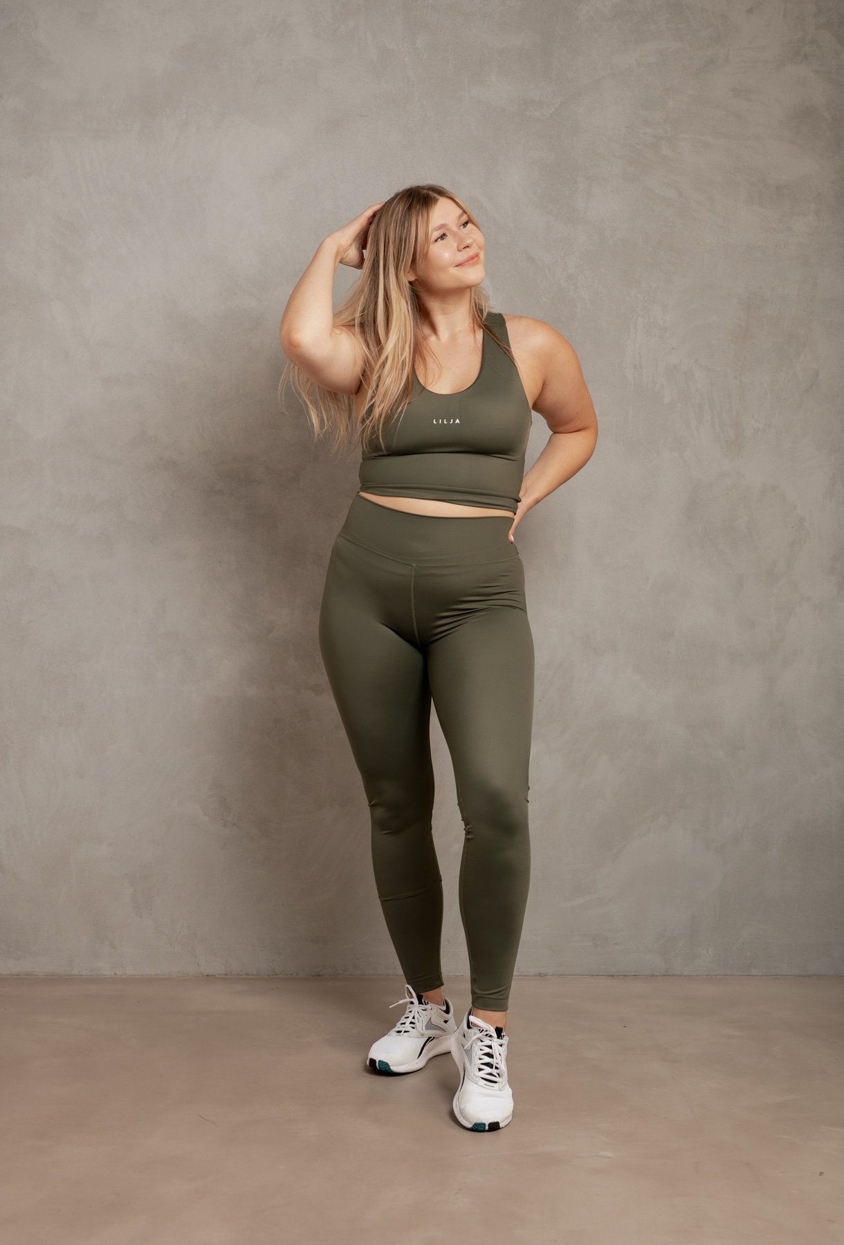 Lilja the Label Women's High-Waisted Tights - Recycled PA, Army / XS
