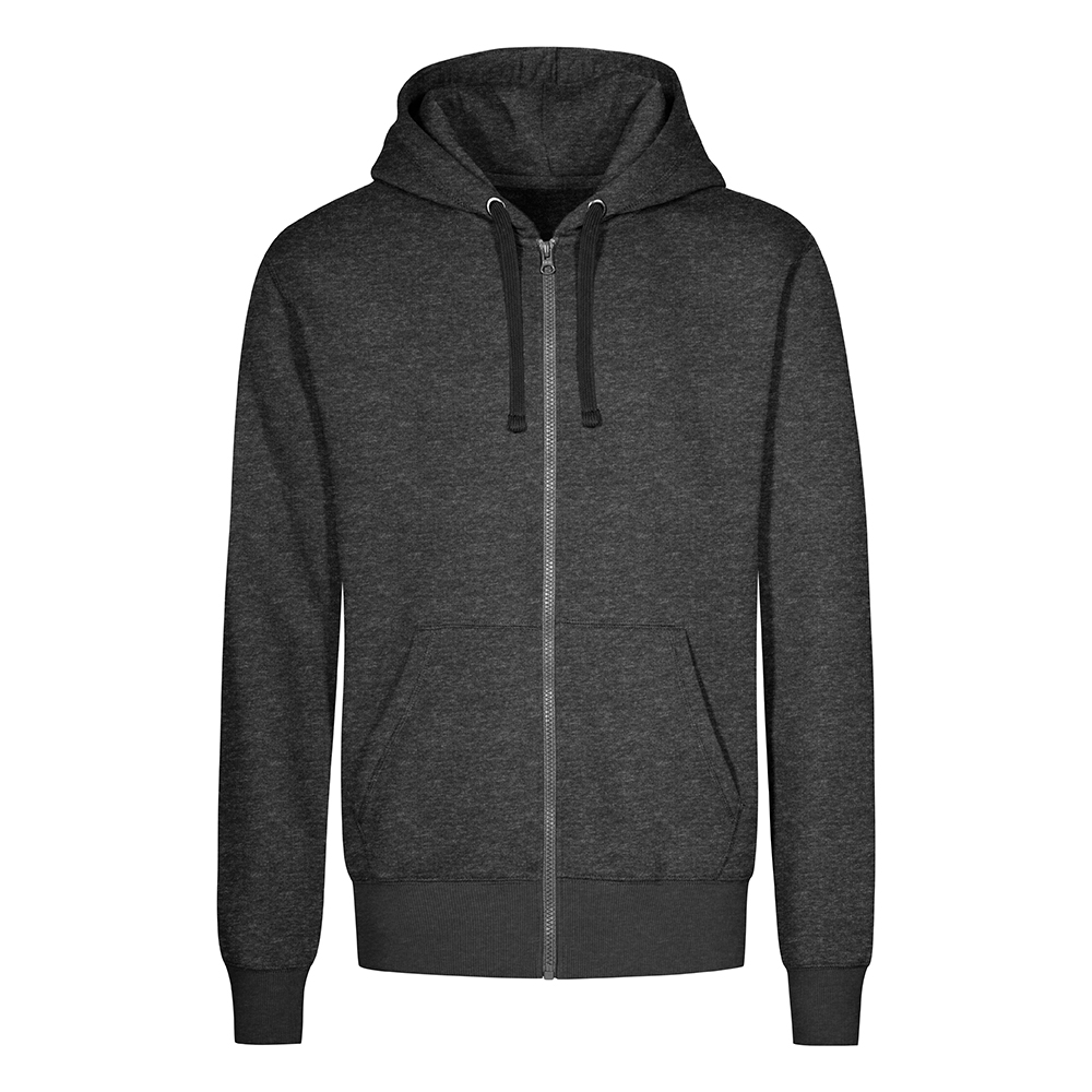 X.O Zip Hoodie Jacke Plus Size Herren, Schwarz-Melange, XXXL