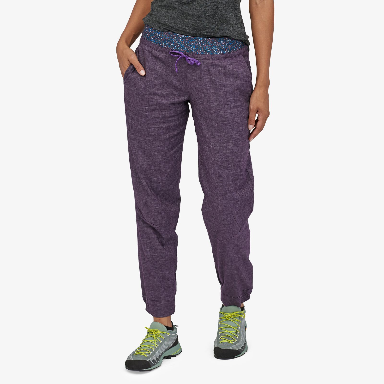 Patagonia Womens Hampi Rock Pants - Hemp / Recycled Polyester, Piton Purple / M