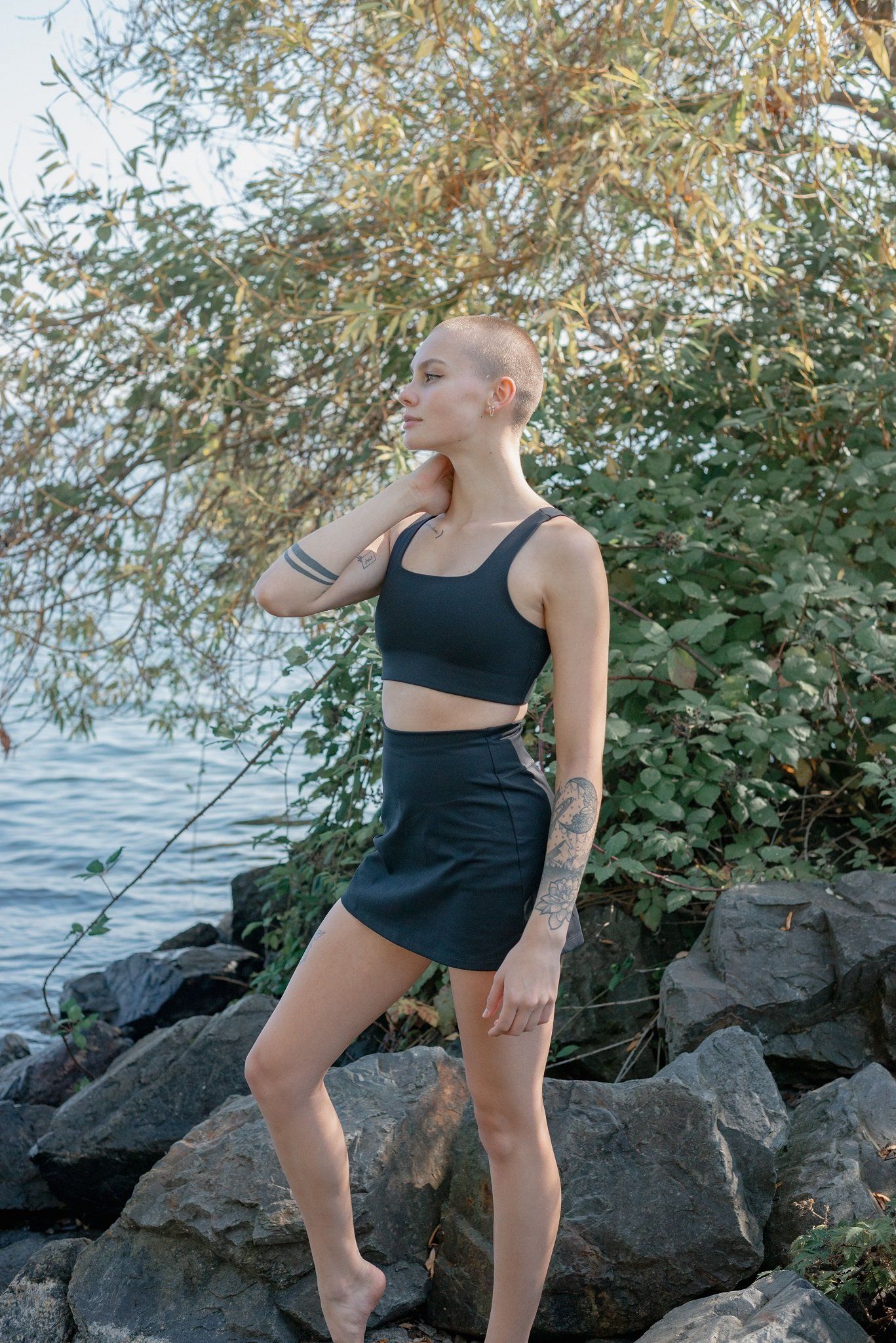 Girlfriend Collective Tommy Bra Square neck - Made from Recycled Plastic Bottles, Black / XS