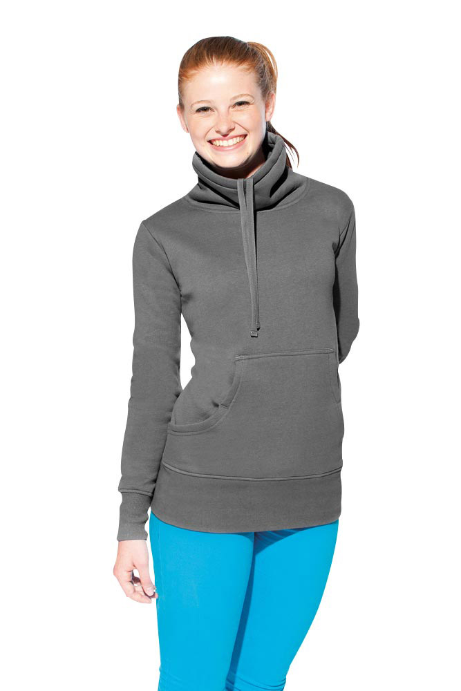 Rollkragen Sweatshirt Damen Sale, Hellgrau, L