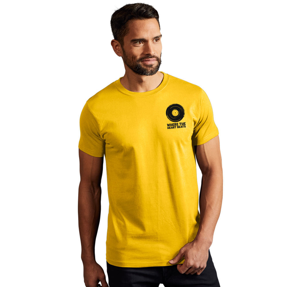 Print "promodoro heart beats" Premium T-Shirt Herren, Gelb, XXL