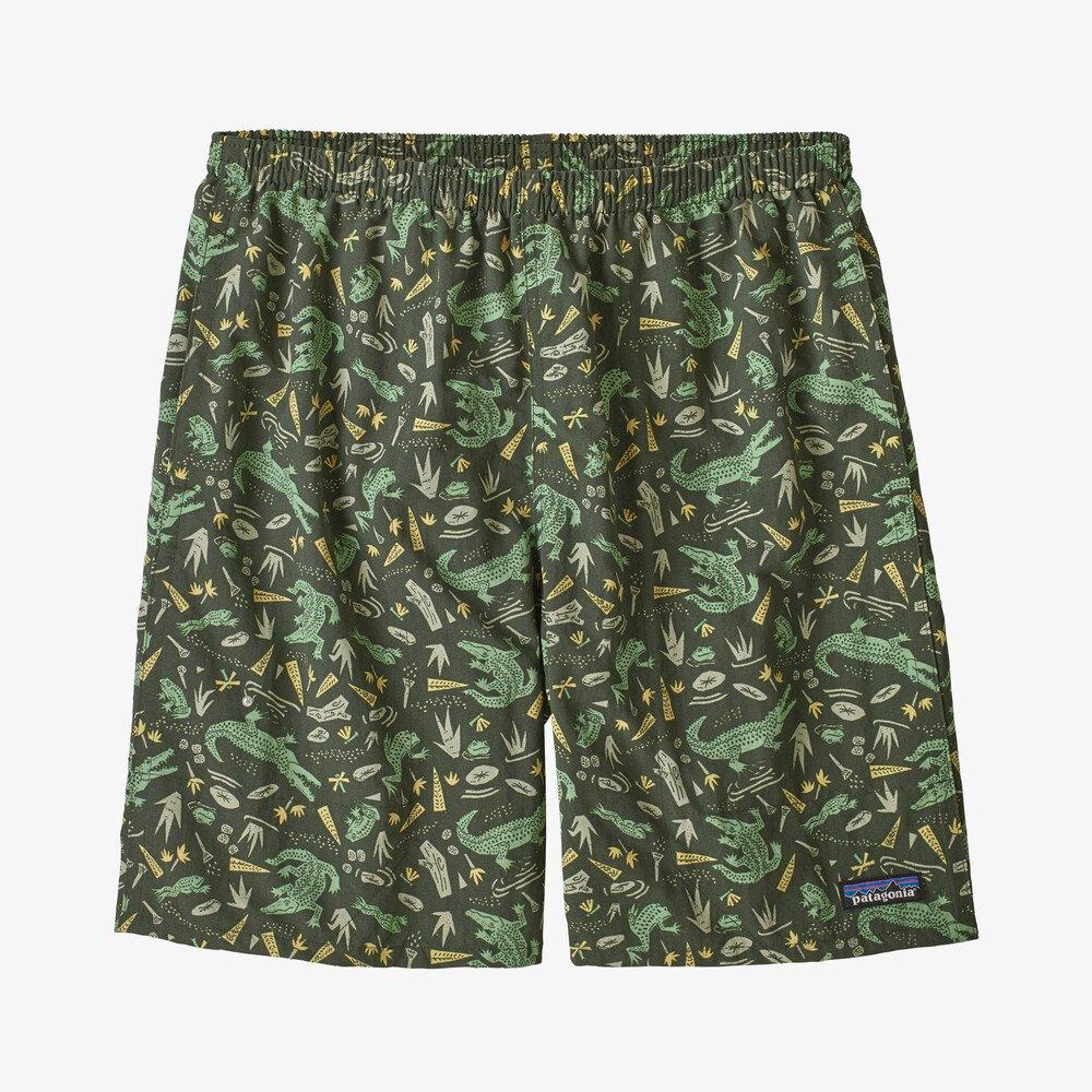 Patagonia Men's Baggies Longs - 7" - Recycled Nylon, Alligators and Bullfrogs: Kale Green / M