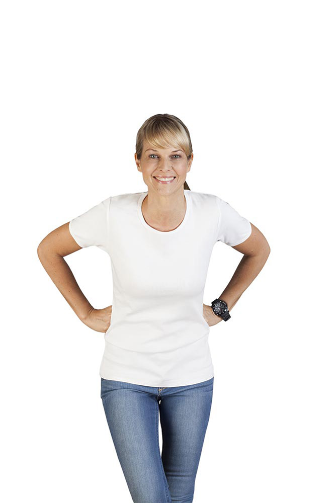 Ripp T-Shirt Damen Sale, Weiß, XL