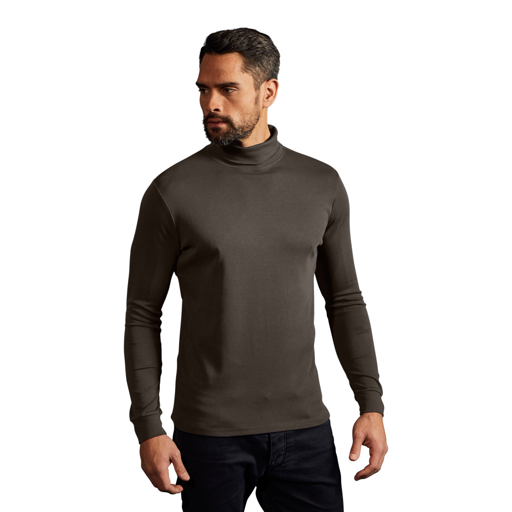 Rollkragen Langarmshirt Herren, Jagdgrün, L