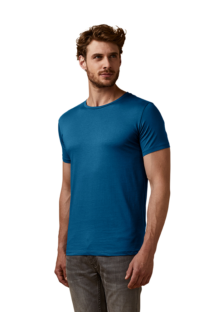 X.O Rundhals T-Shirt Herren, Petrol, L