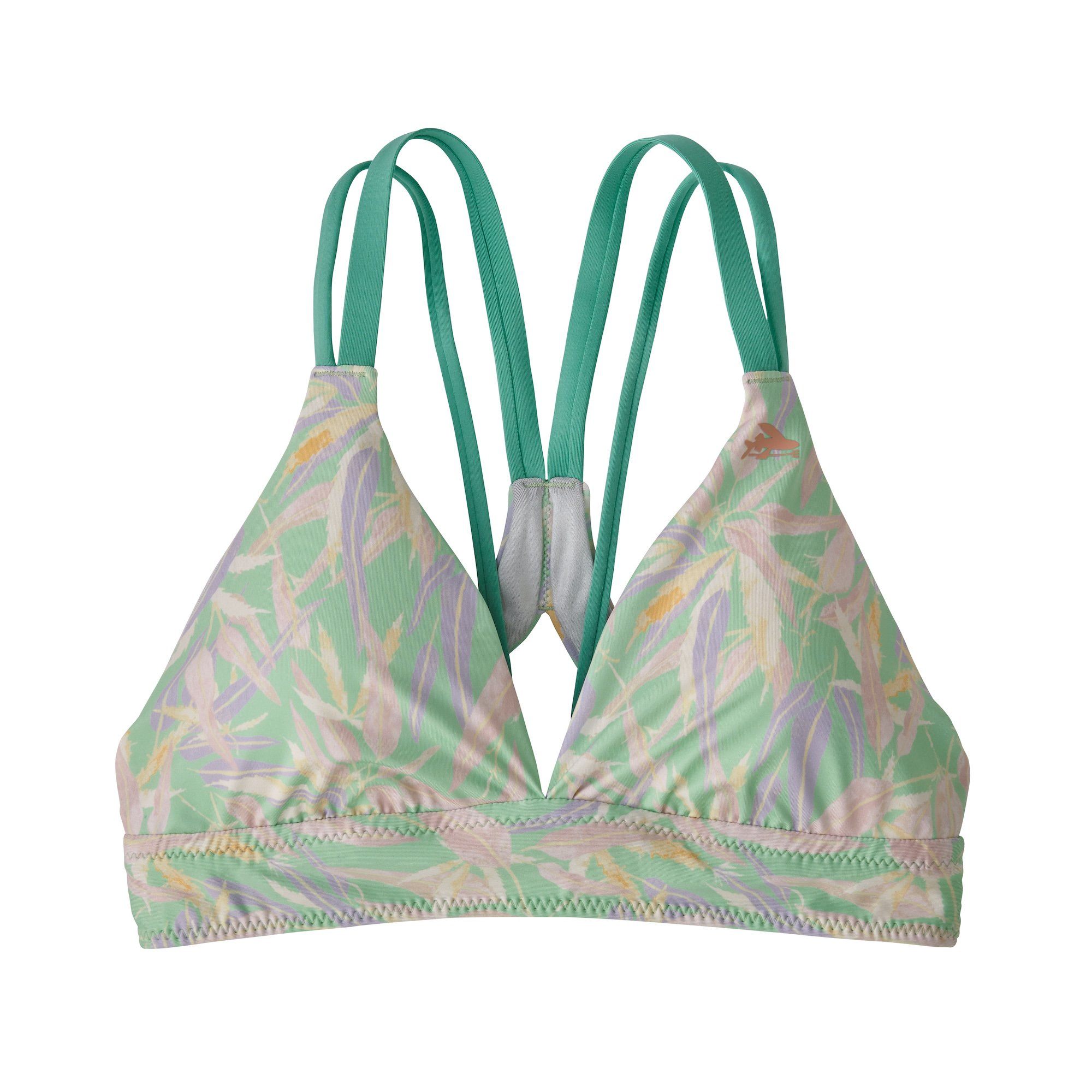 Patagonia Women's Nanogrip Sunset Swell Bikini Top, Tencel Fusion: Bud Green / S