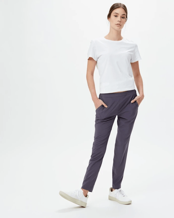 Tentree Women's Destination Lightweight Pant - Recycled Polyester, Periscope Grey / S