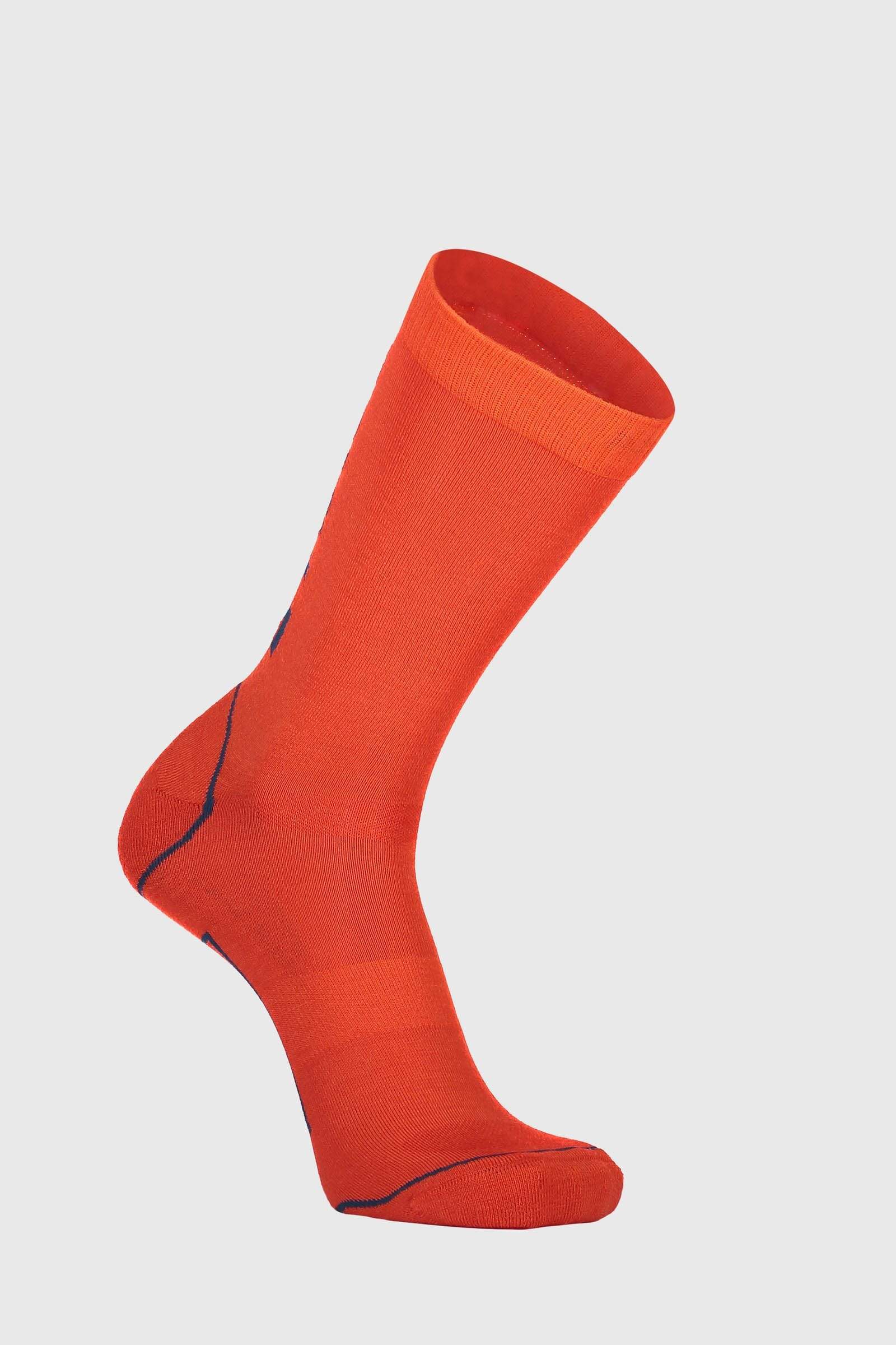 Mons Royale Unisex Tech Bike Sock 2.0 - Merino Wool, Orange Smash / 39-41