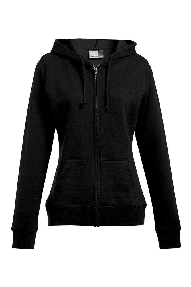 Zip Hoodie Jacke 80-20 Plus Size Damen, Schwarz, XXL