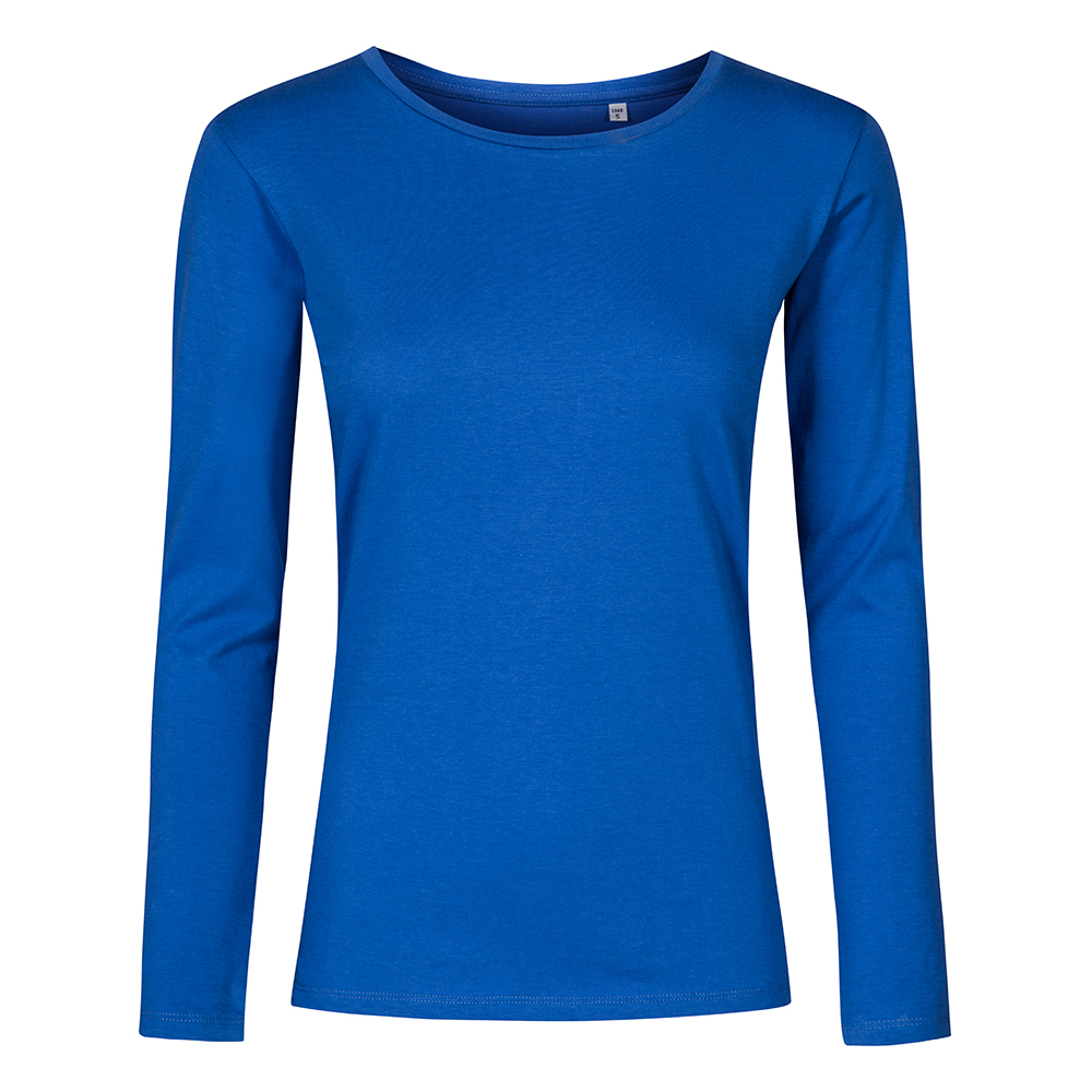 X.O Rundhals Langarmshirt Plus Size Damen, Azurblau, XXXL