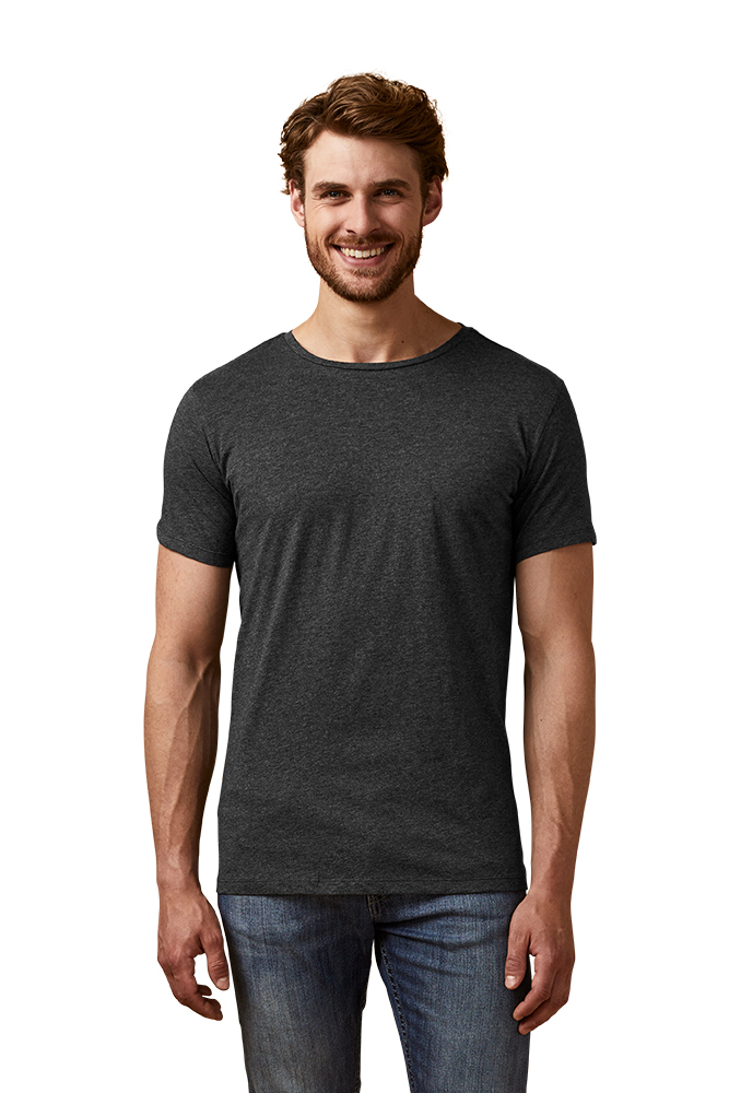 X.O Rundhals T-Shirt Herren, Schwarz-Melange, XXL