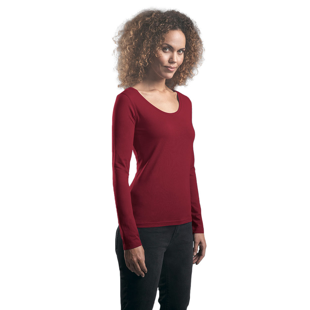 EXCD Langarmshirt Damen, Granat, L