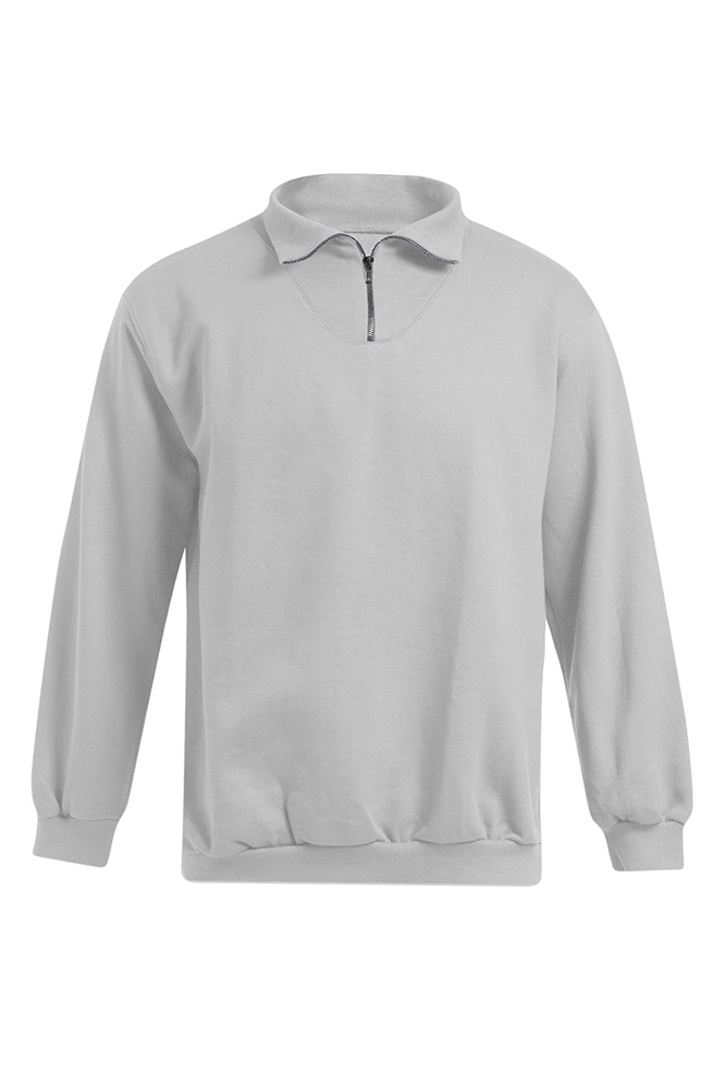 Troyer Sweatshirt Plus Size Herren, Hellgrau-Melange, XXXL