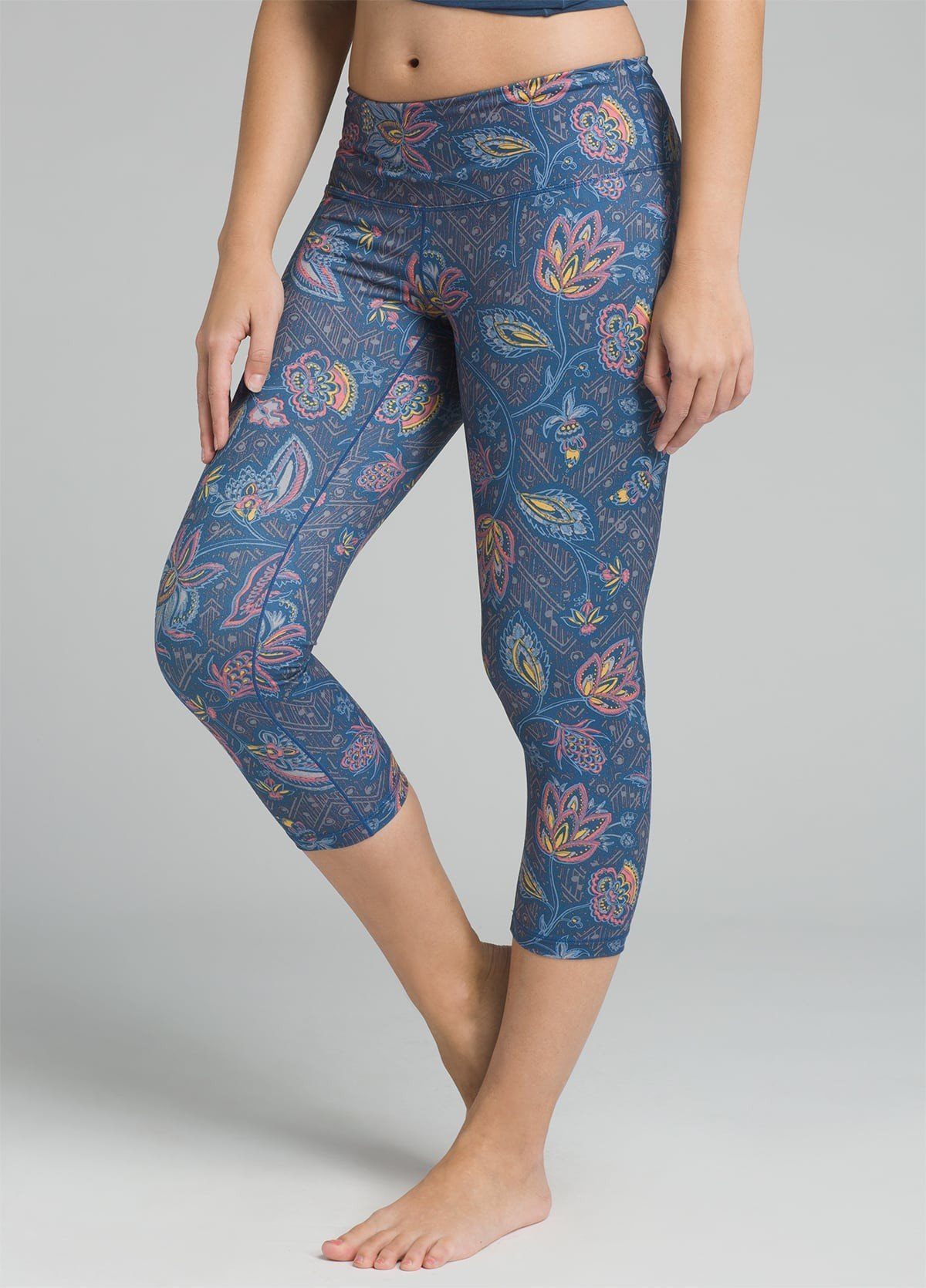 Prana Pillar Printed Capri - Recycled Polyester, Blue Sierra / S