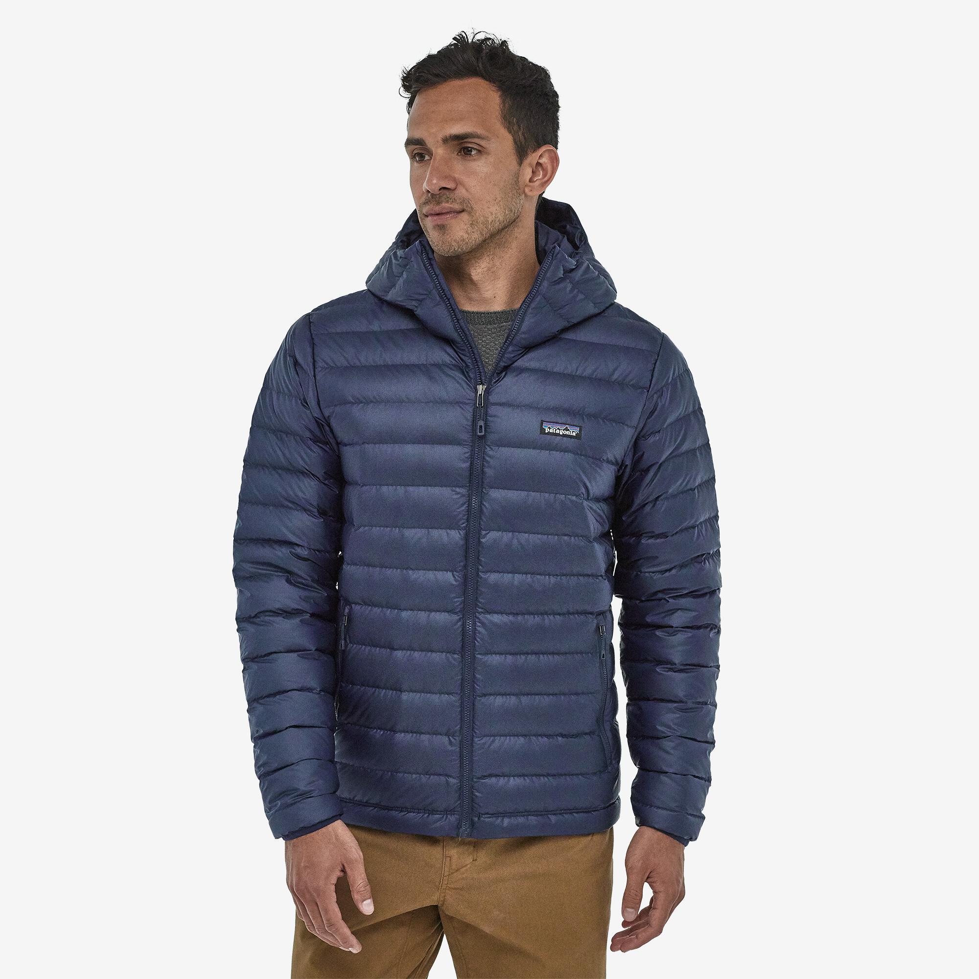 Patagonia Men's Down Sweater Hoody - Recycled Polyester, Classic Navy / S