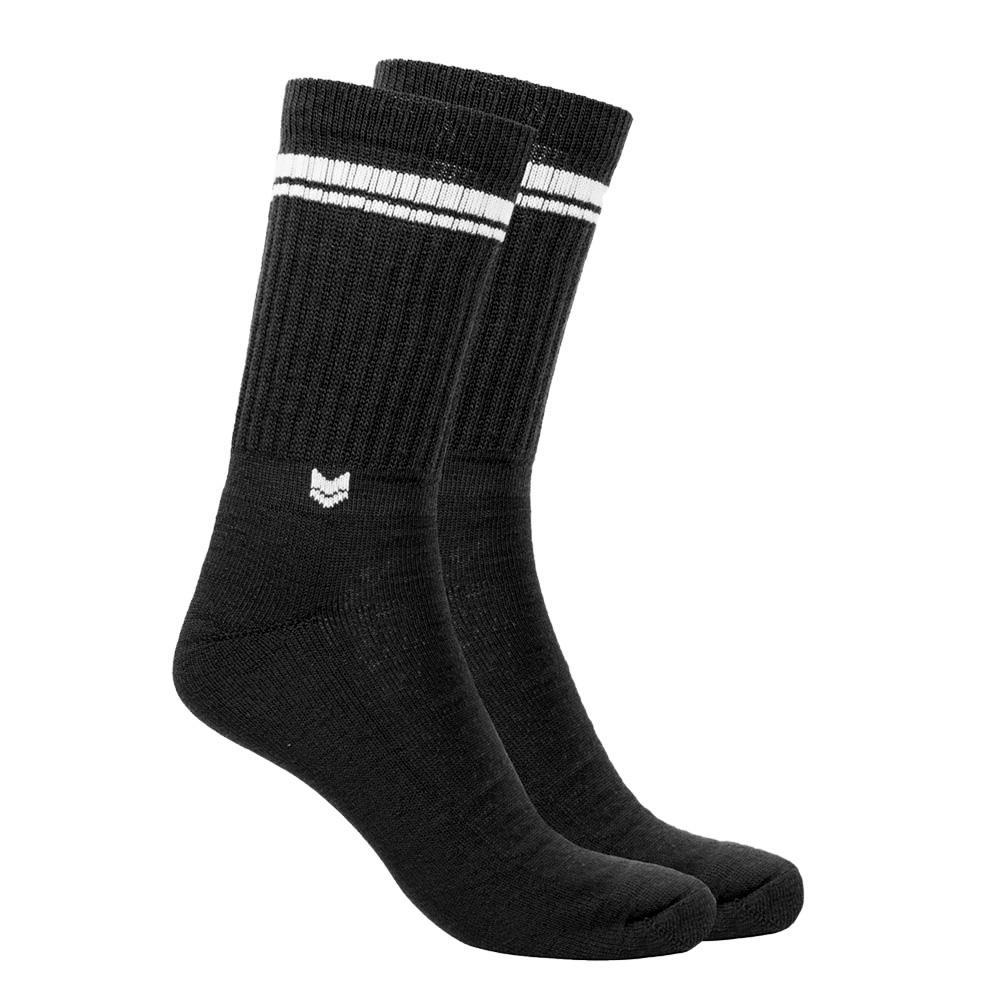 VAI-KØ Crew Sock - Organic Merino Wool, Black / 35-38