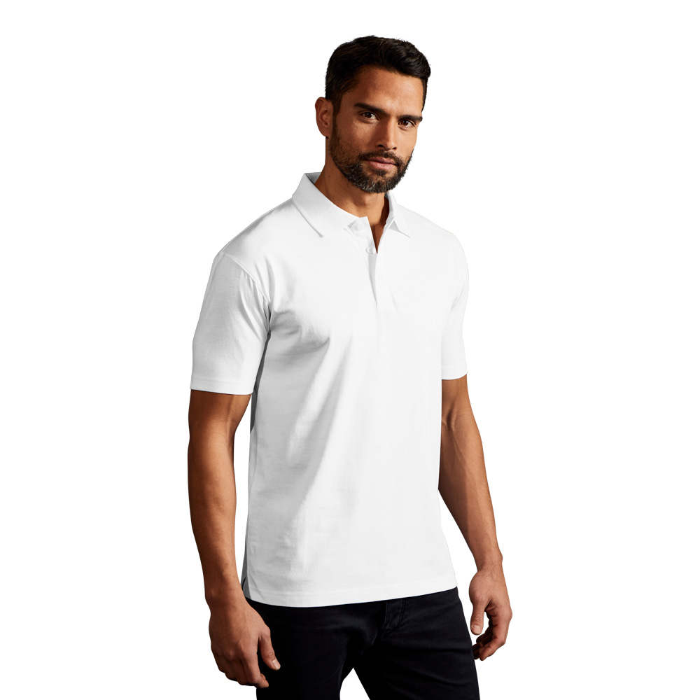 Jersey Poloshirt Herren, Weiß, XXL