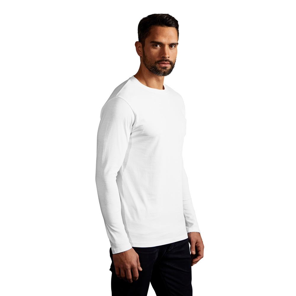 Premium Langarmshirt Herren, Weiß, XL