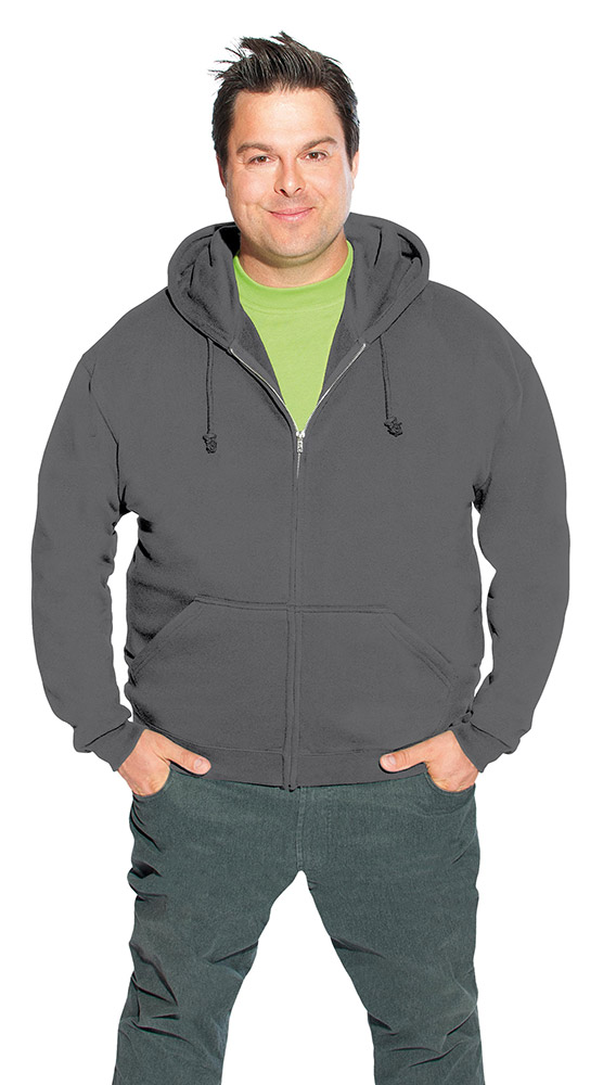 Baumwoll Zip Hoodie Jacke Plus Size Herren Sale, Hellgrau, XXXL