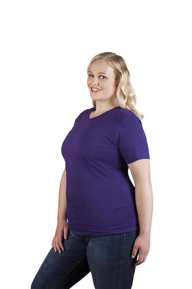 Bio T-Shirt Plus Size Damen, Dunkellila, XXXL