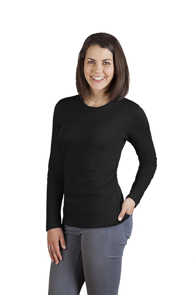 Interlock Langarmshirt Damen Sale, Schwarz, XL