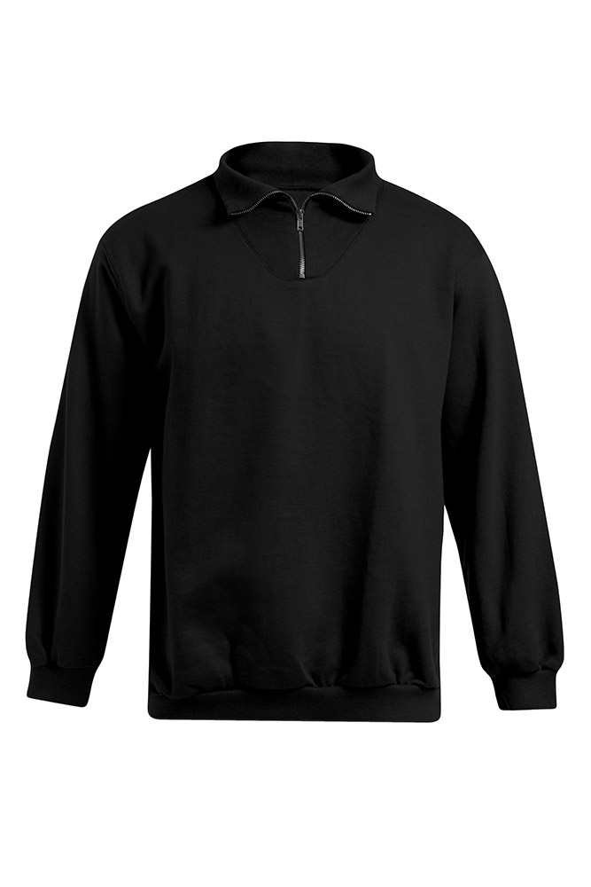 Troyer Sweatshirt Plus Size Herren, Schwarz, XXXL