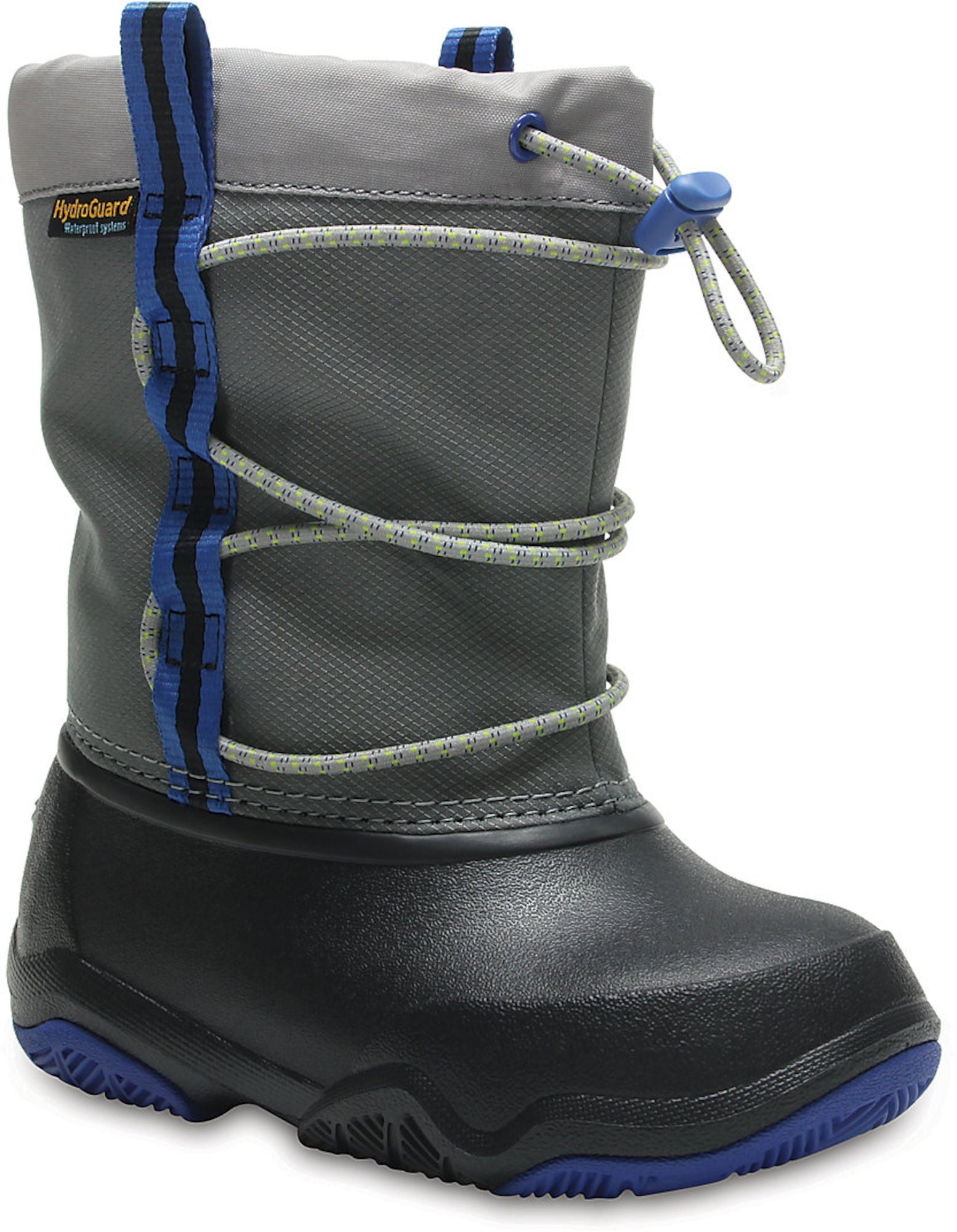 Crocs Swiftwater Stiefel, Schwarz/Blau 30-31