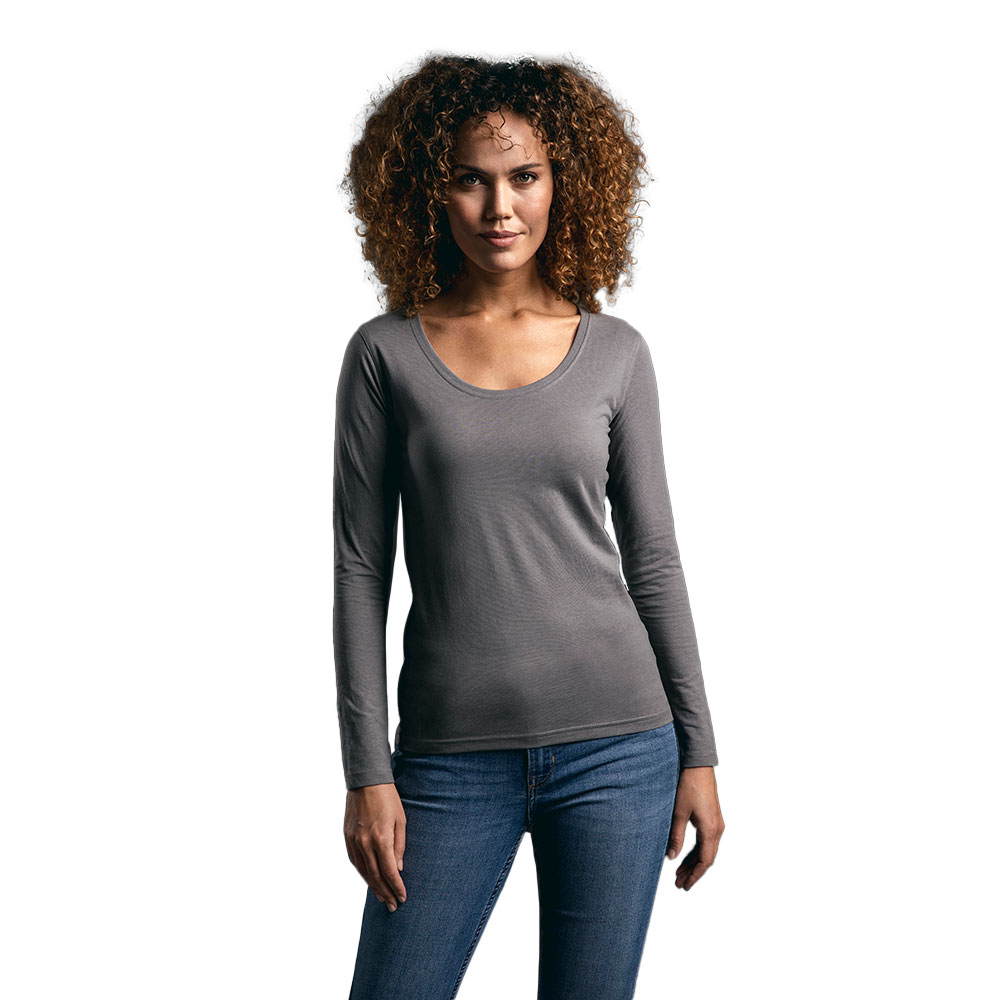 EXCD Langarmshirt Damen, Stahlgrau, L