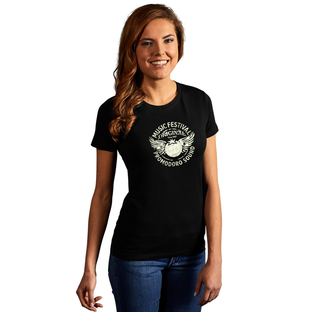 Print "promodoro sound" Premium T-Shirt Damen, Schwarz, L