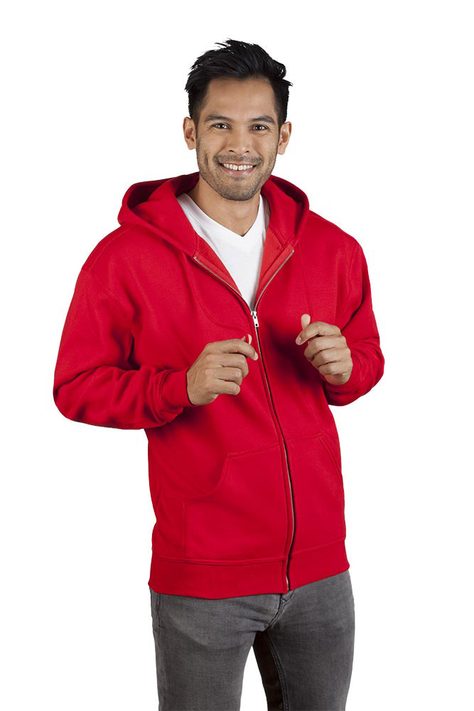 Baumwoll Zip Hoodie Jacke Herren Sale, Rot, XXL