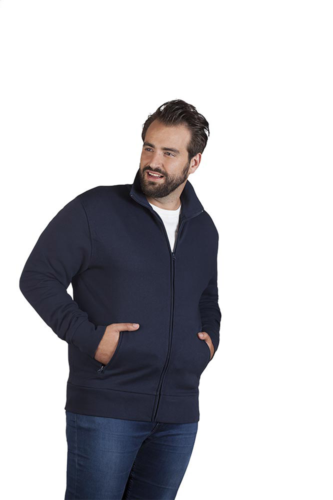 Stehkragen Zip Jacke Plus Size Herren, Marineblau, 4XL