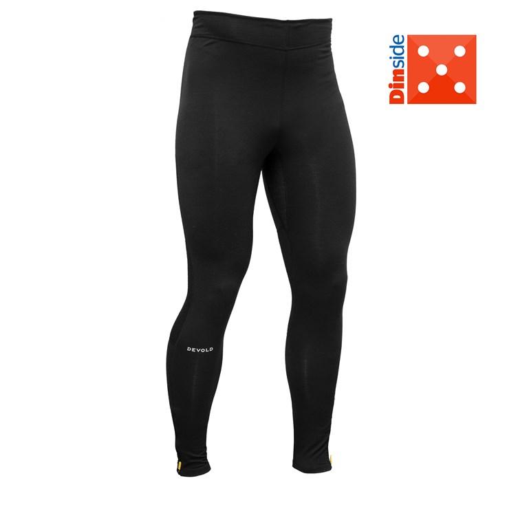 Devold Men's Running Tights- Merino Wool, Caviar / S