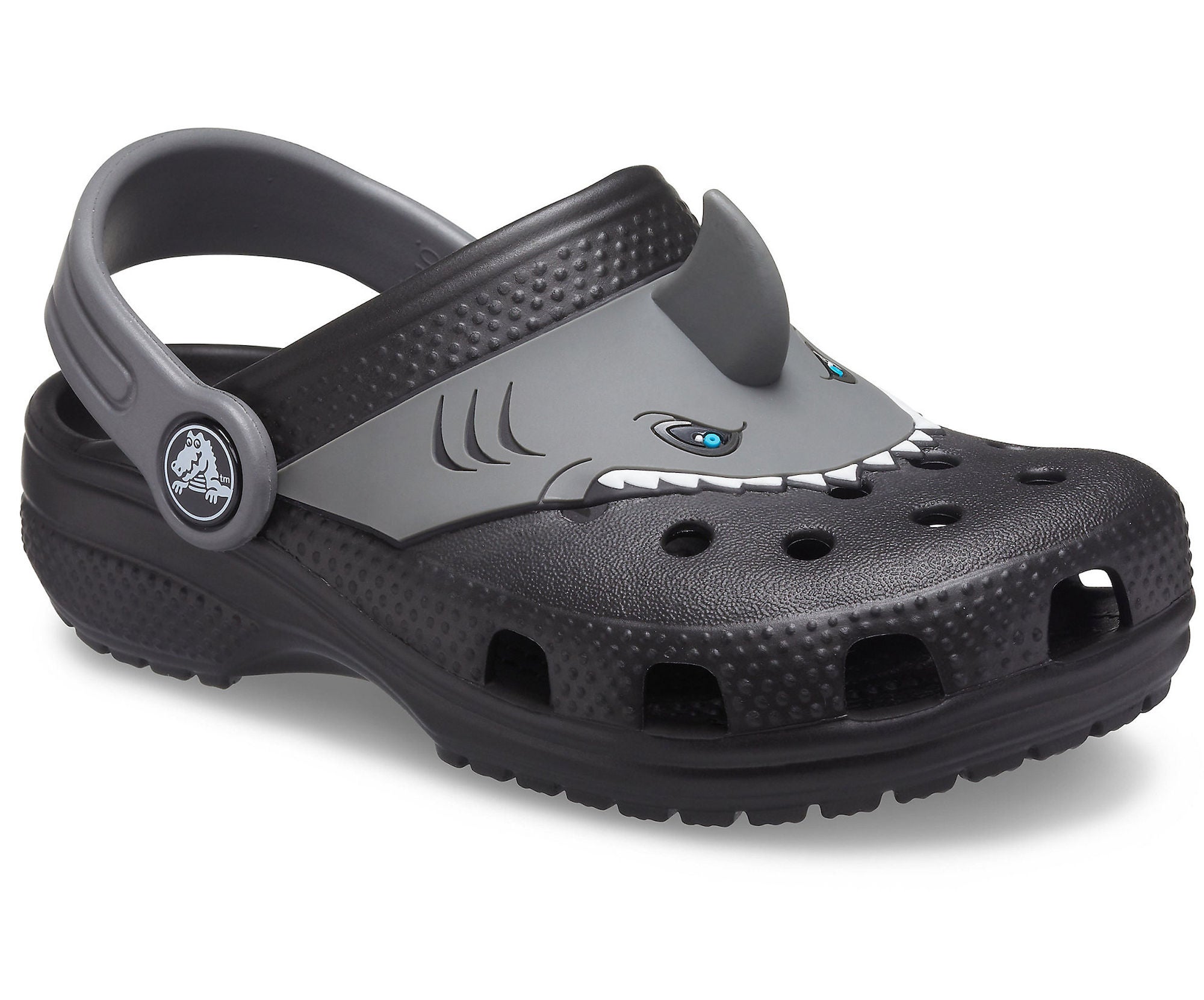 Crocs Fun Lab Classic Shark Clog, Black, 27-28