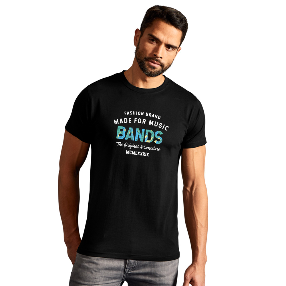 Print "promodoro made for music bands" Premium T-Shirt Herren, Schwarz, XL