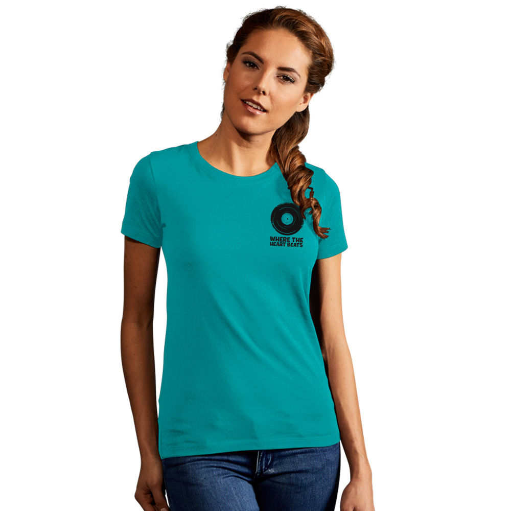 Print "promodoro heart beats" Premium T-Shirt Damen, Jade, L