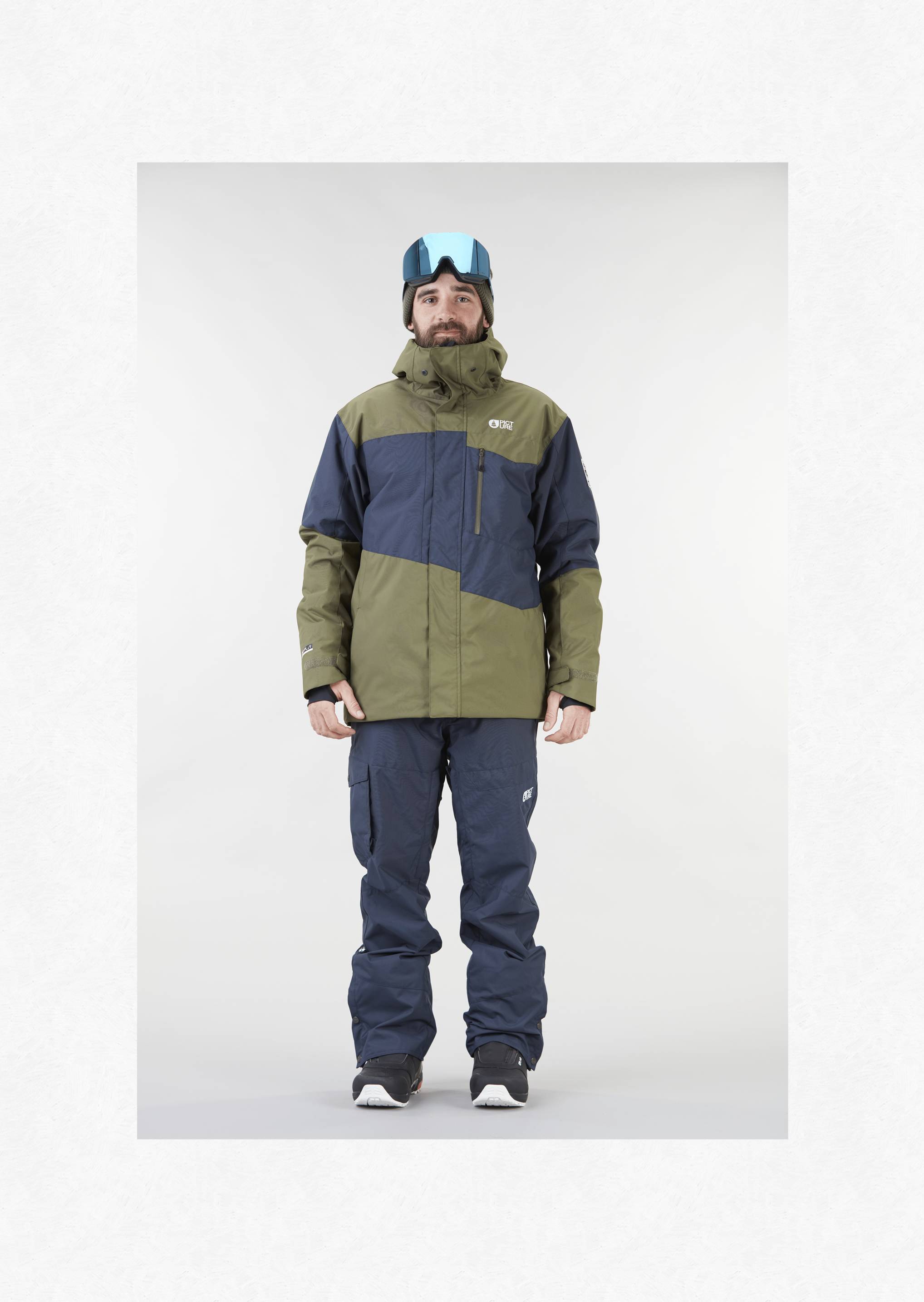 Picture Organic Men's Styler Jacket - Recycled Polyester, Dark Blue Army Green / L