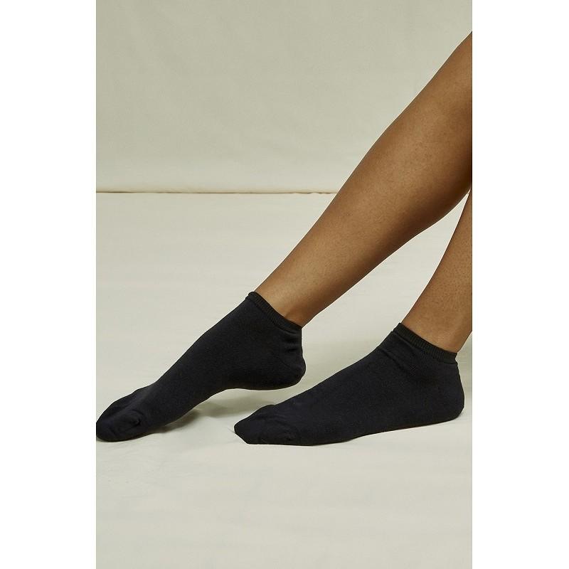 People Tree Organic Cotton Trainer Socks, Black / 35-38