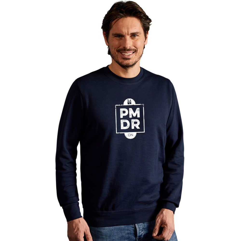 Print "promodoro rock on" Unisex Sweatshirt Damen & Herren, Marineblau, L