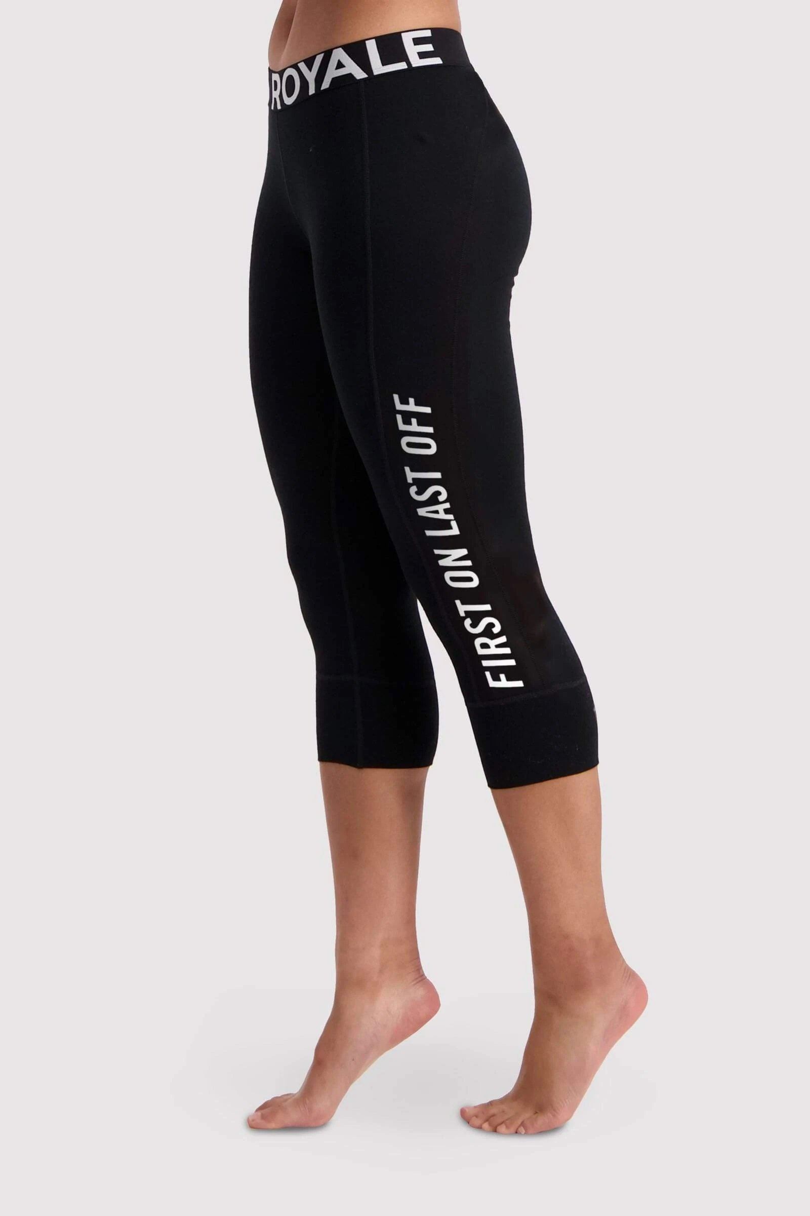 Mons Royale Women's Christy 3/4 Legging - Merino wool, Black / L