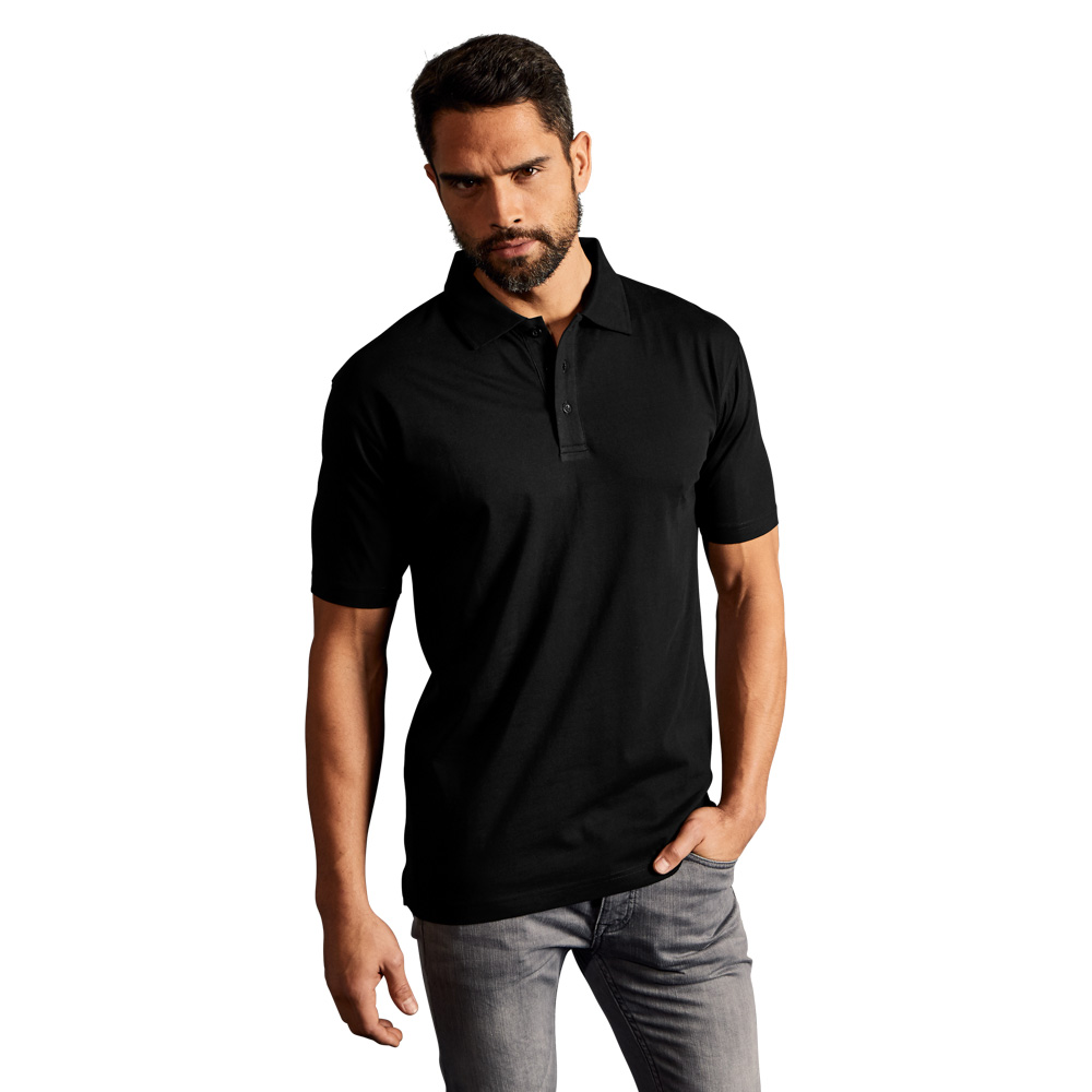 Jersey Poloshirt Herren, Schwarz, XL