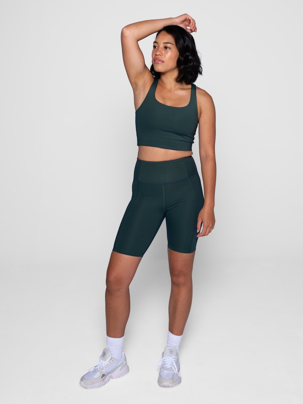Bike Shorts - Made from recycled plastic bottles, Moss / XS