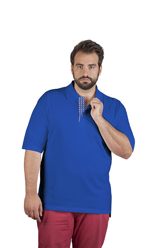 Superior Poloshirt "Graphic" 505AB Plus Size Herren, Königsblau, XXXL