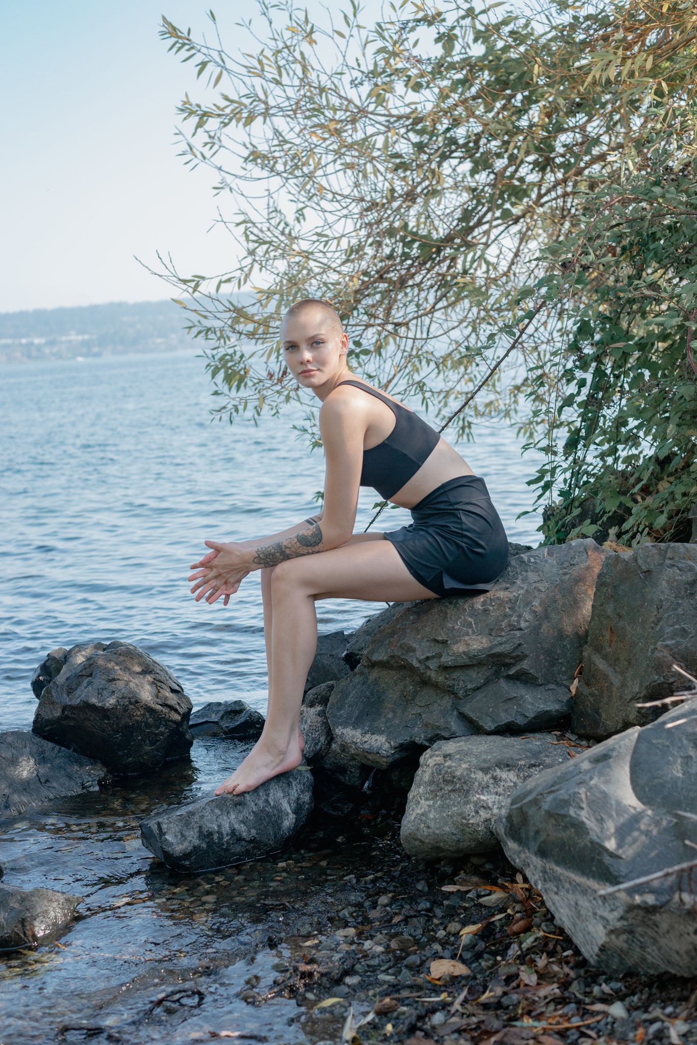 Girlfriend Collective The Skort High-Rise - Made from Recycled Plastic Bottles, Black / S
