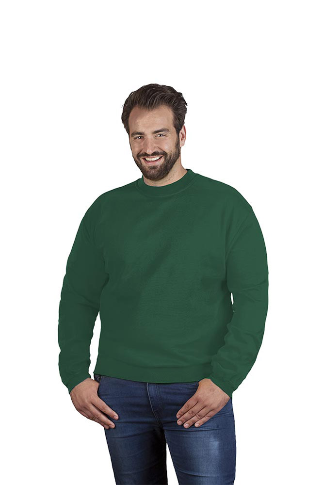 Premium Sweatshirt Plus Size Herren, Waldgrün, 4XL