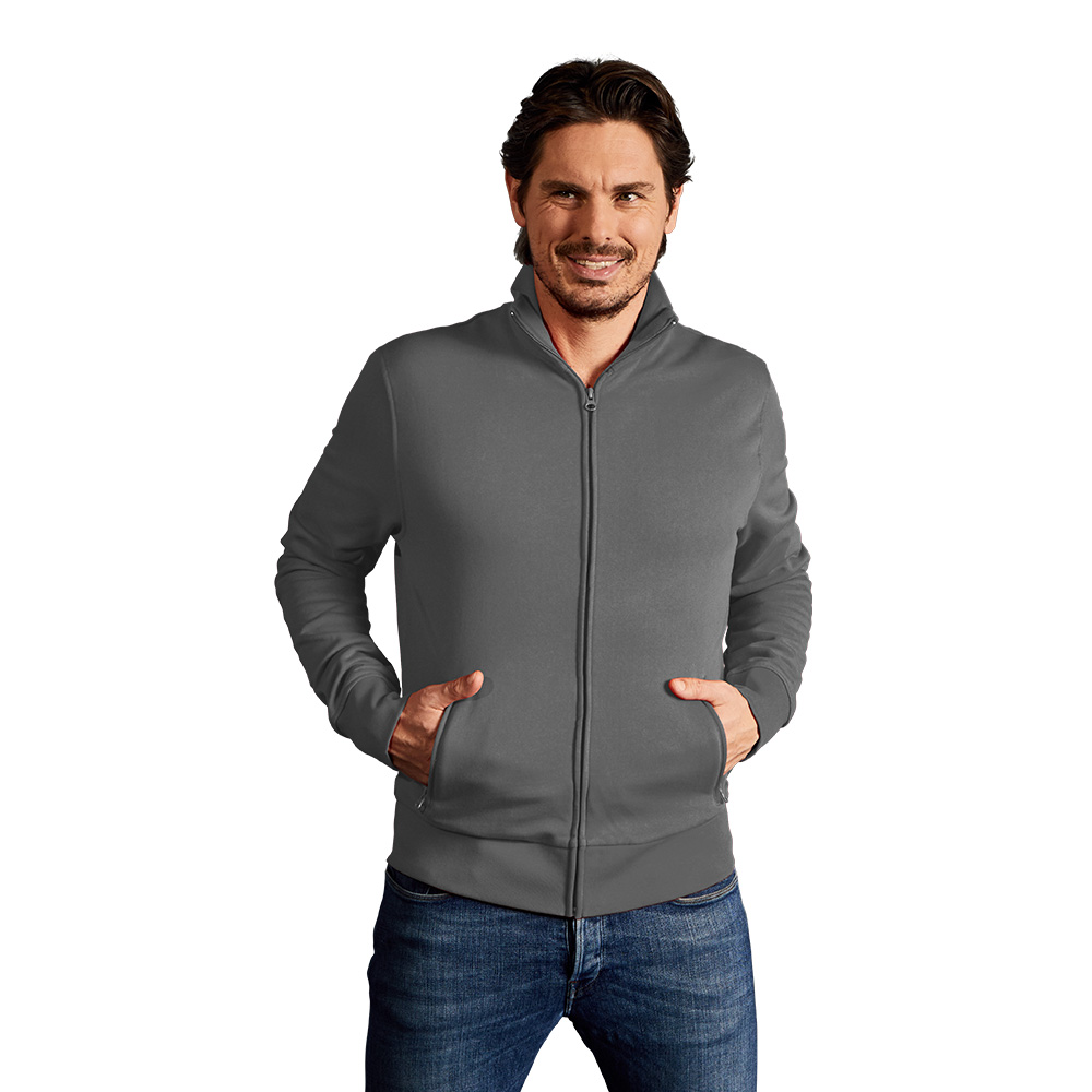 Stehkragen Zip Jacke Herren, Stahlgrau, XL